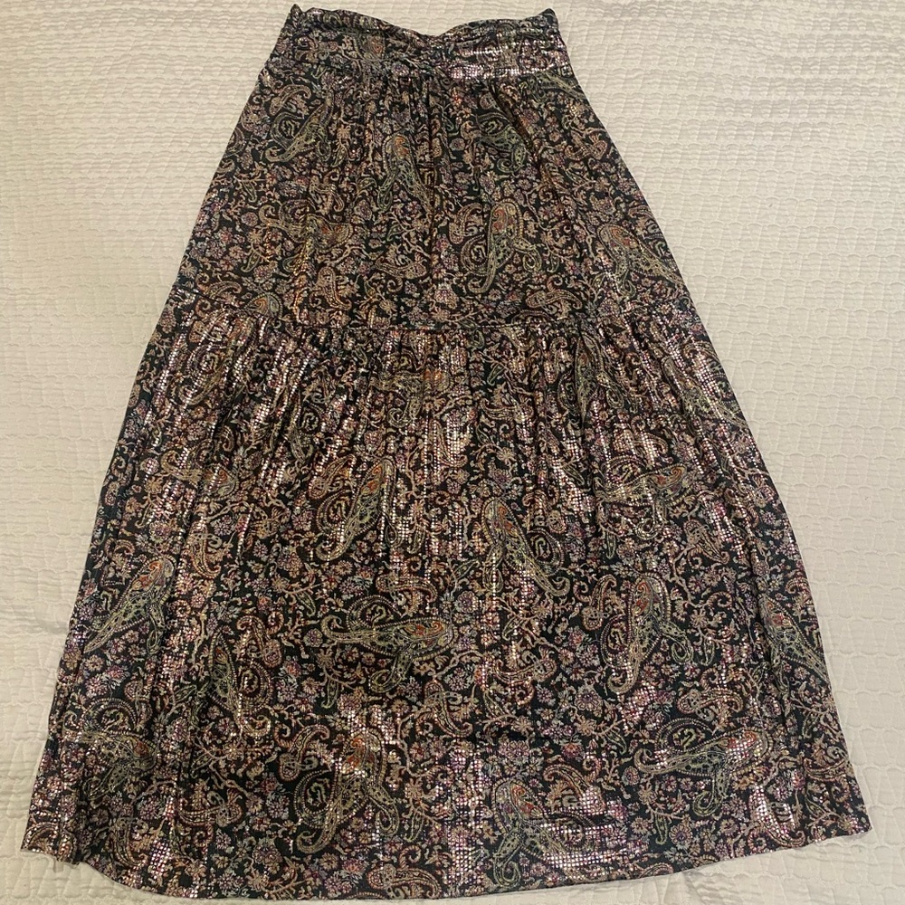 Long Metallic Skirt